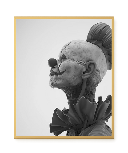 Aged Clown Canvas Wall Art