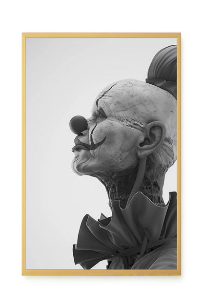 Aged Clown Canvas Wall Art