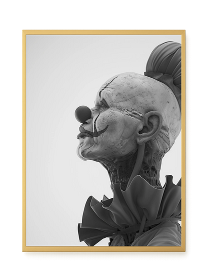 Aged Clown Canvas Wall Art