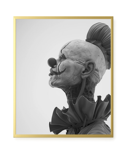 Aged Clown Canvas Wall Art