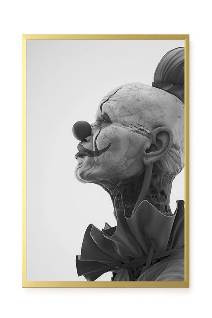 Aged Clown Canvas Wall Art