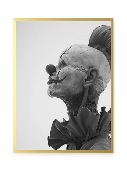 Aged Clown Canvas Wall Art