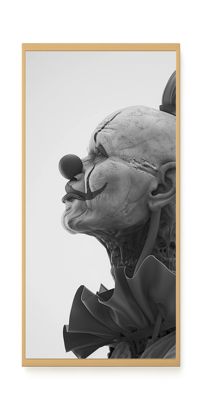 Aged Clown Canvas Wall Art