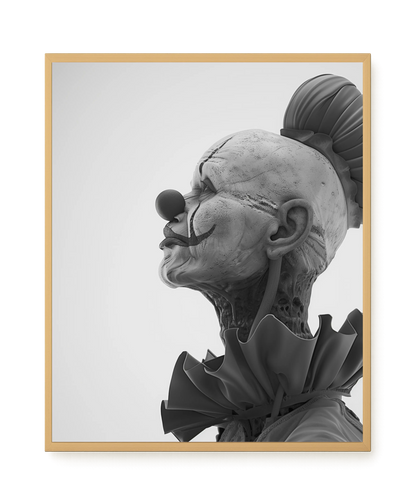 Aged Clown Canvas Wall Art