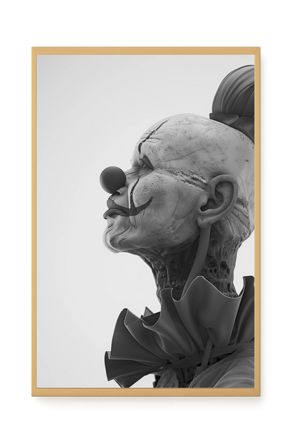 Aged Clown Canvas Wall Art