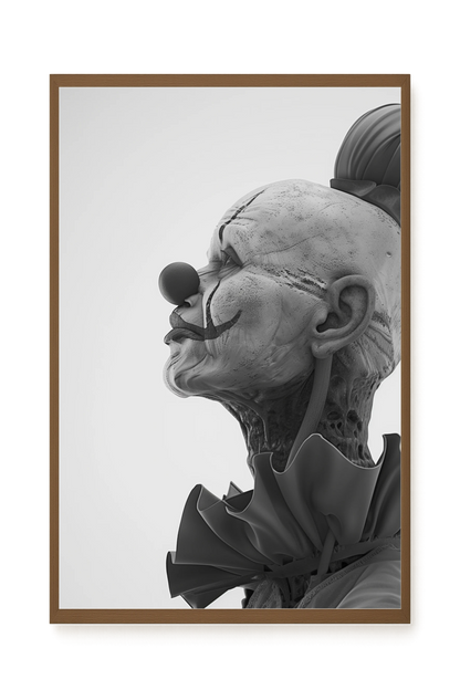 Aged Clown Canvas Wall Art