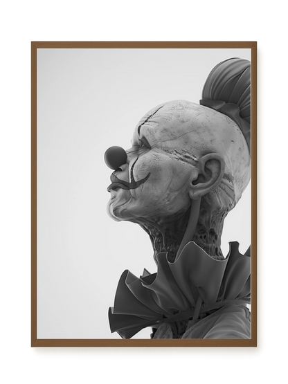 Aged Clown Canvas Wall Art