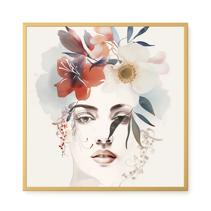 Floral Portrait Canvas Print