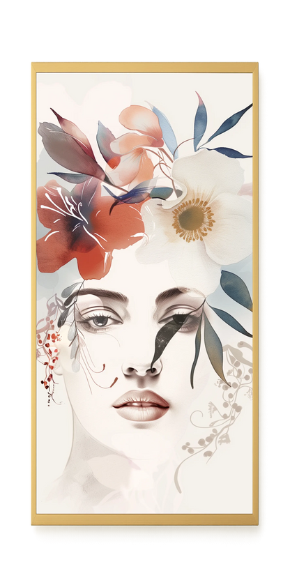 Floral Portrait Canvas Print