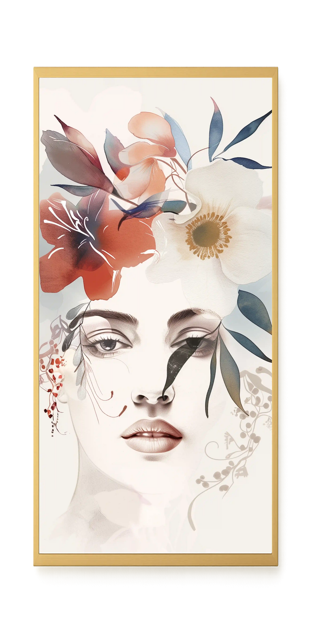 Floral Portrait Canvas Print
