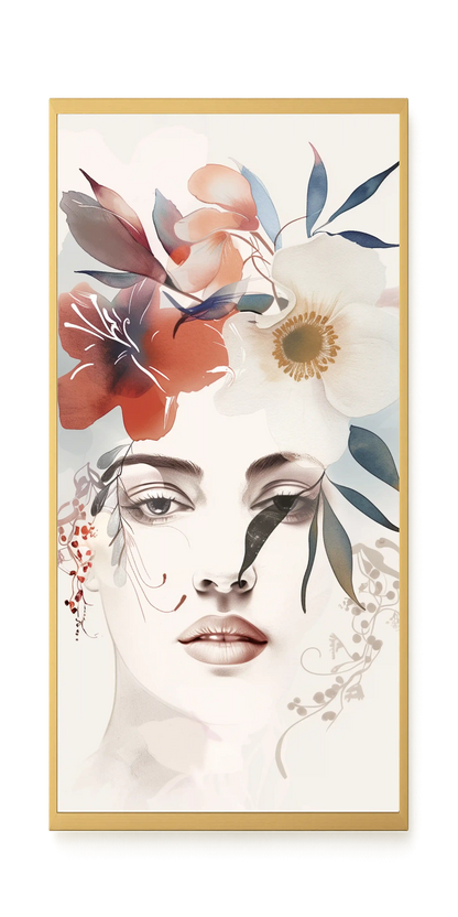 Floral Portrait Canvas Print