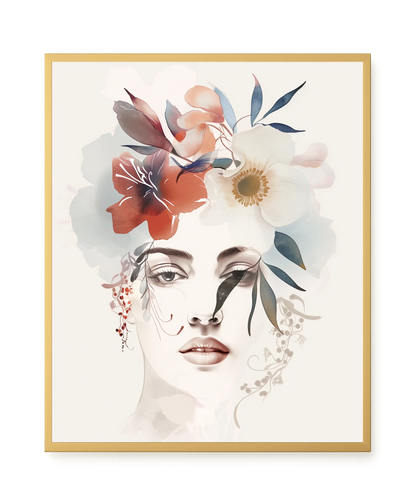 Floral Portrait Canvas Print