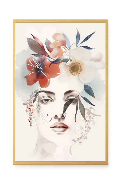 Floral Portrait Canvas Print
