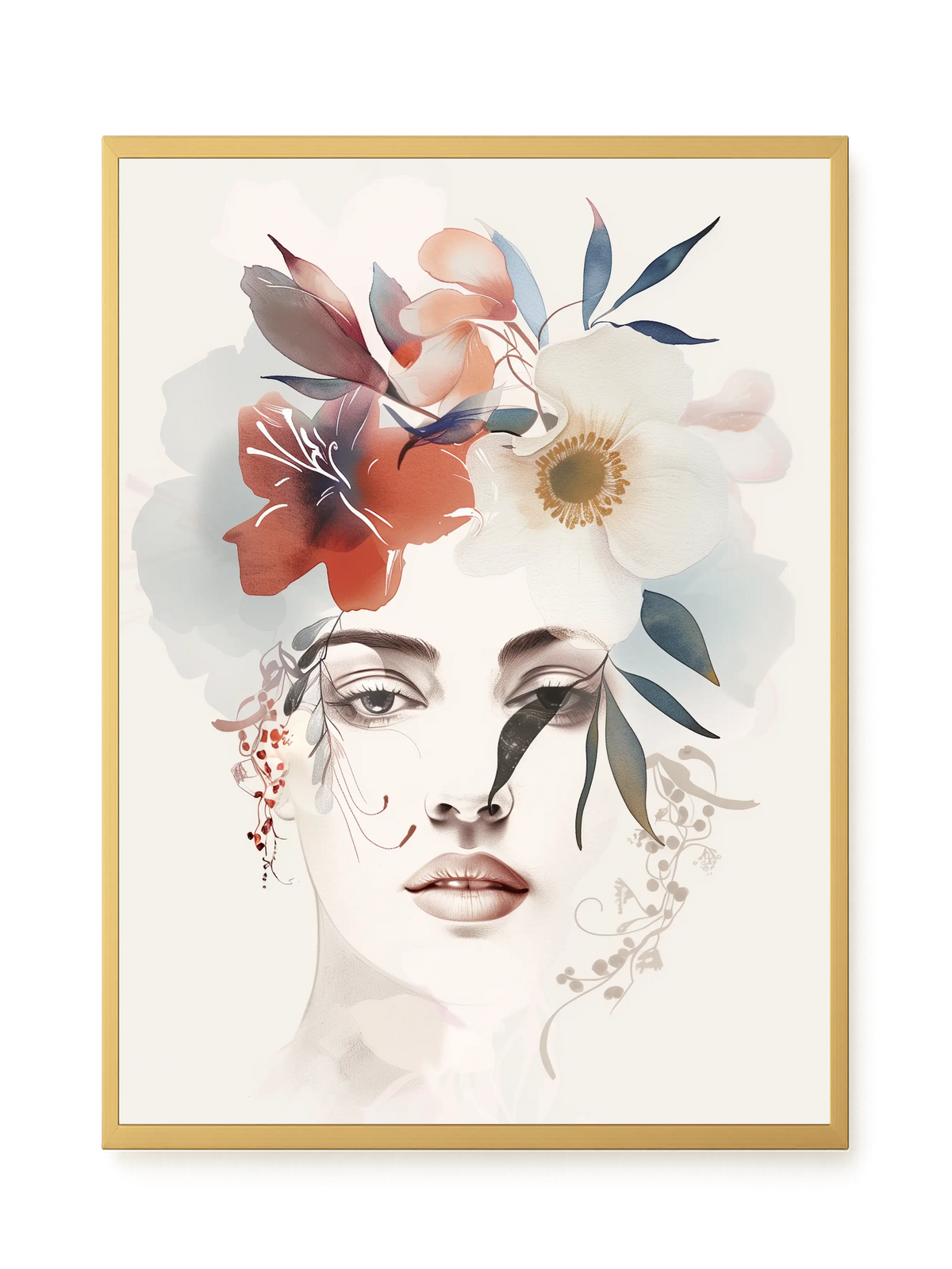 Floral Portrait Canvas Print