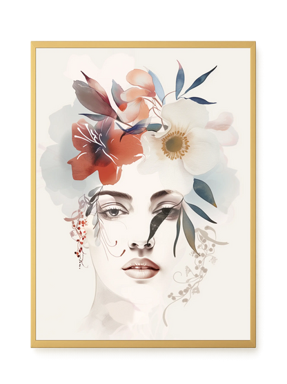 Floral Portrait Canvas Print