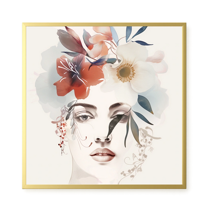 Floral Portrait Canvas Print