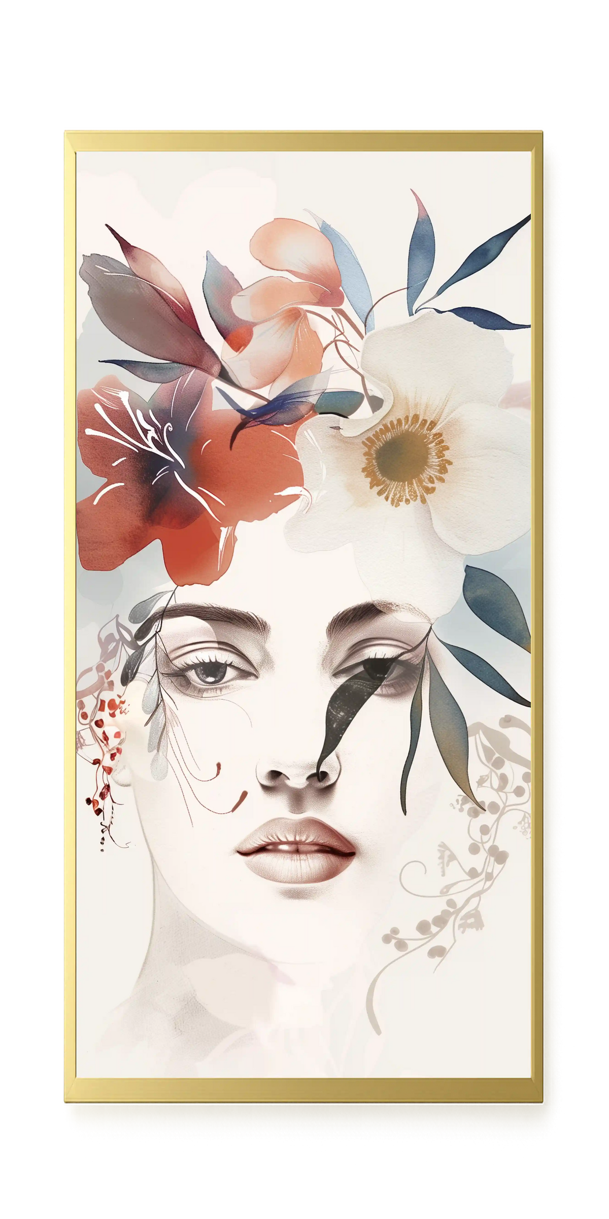 Floral Portrait Canvas Print
