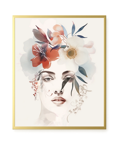 Floral Portrait Canvas Print