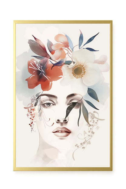 Floral Portrait Canvas Print
