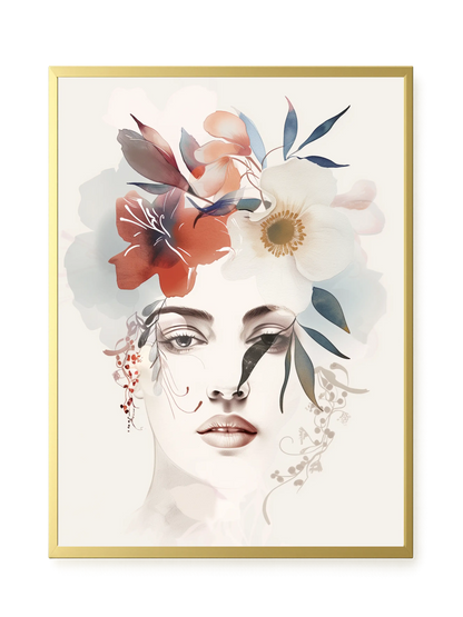 Floral Portrait Canvas Print