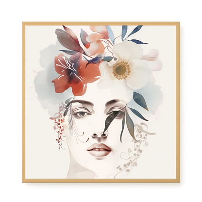 Floral Portrait Canvas Print