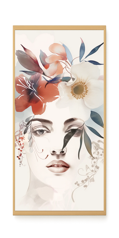 Floral Portrait Canvas Print