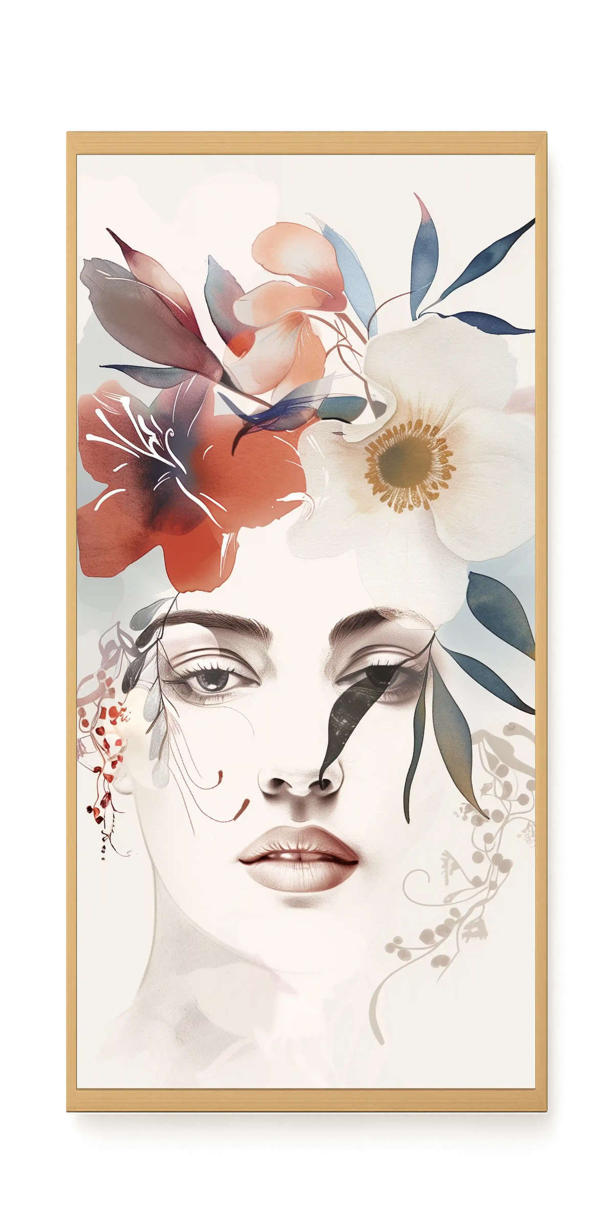 Floral Portrait Canvas Print