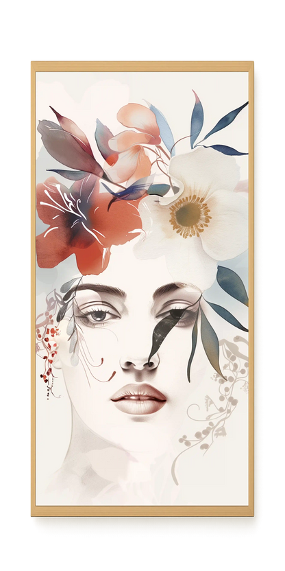 Floral Portrait Canvas Print