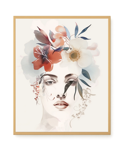 Floral Portrait Canvas Print