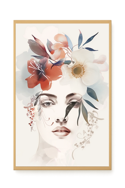 Floral Portrait Canvas Print
