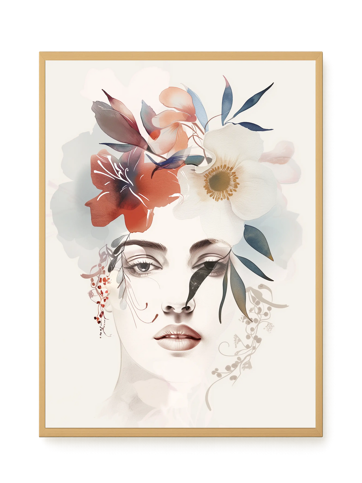 Floral Portrait Canvas Print