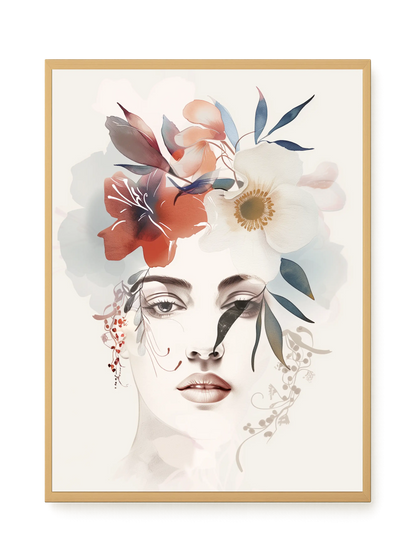 Floral Portrait Canvas Print