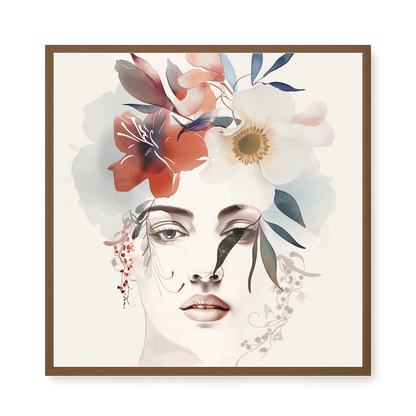 Floral Portrait Canvas Print
