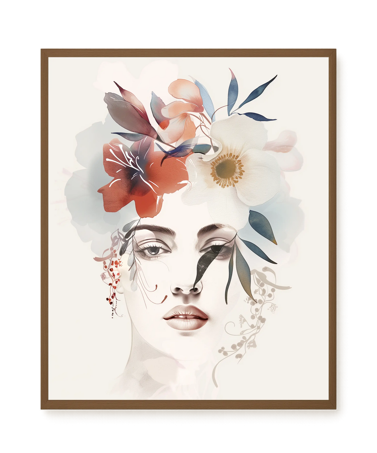 Floral Portrait Canvas Print