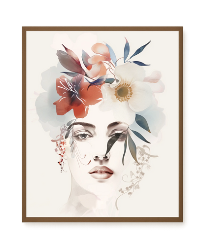 Floral Portrait Canvas Print