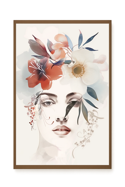 Floral Portrait Canvas Print
