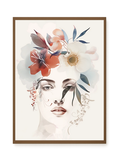 Floral Portrait Canvas Print