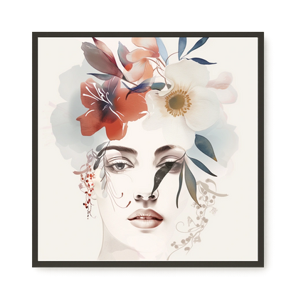 Floral Portrait Canvas Print