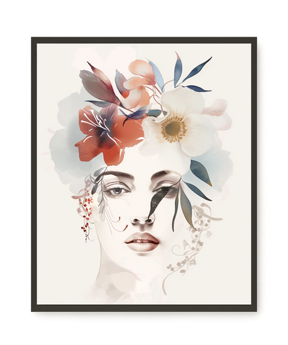 Floral Portrait Canvas Print