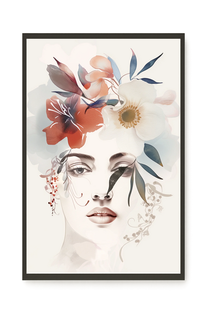 Floral Portrait Canvas Print