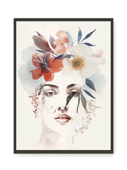 Floral Portrait Canvas Print