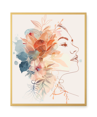 Line Profile Canvas Wall Art