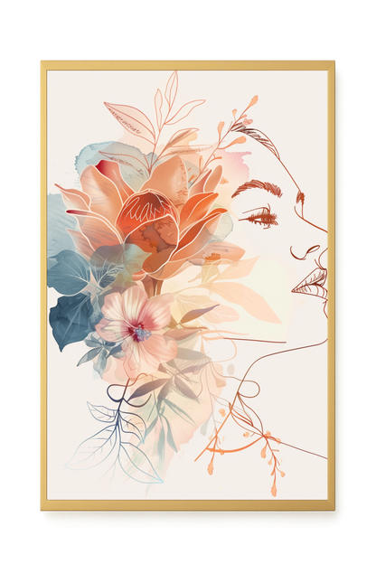 Line Profile Canvas Wall Art