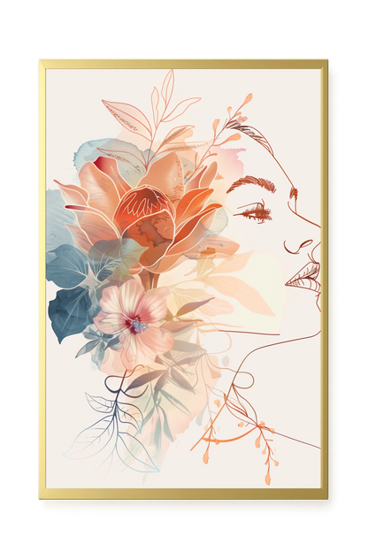 Line Profile Canvas Wall Art