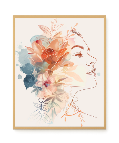 Line Profile Canvas Wall Art