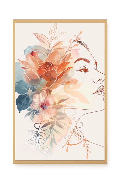 Line Profile Canvas Wall Art