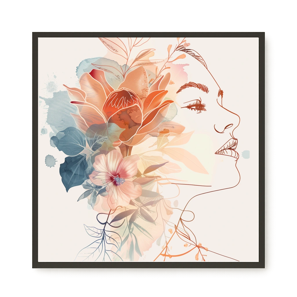 Line Profile Canvas Wall Art