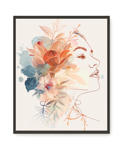 Line Profile Canvas Wall Art