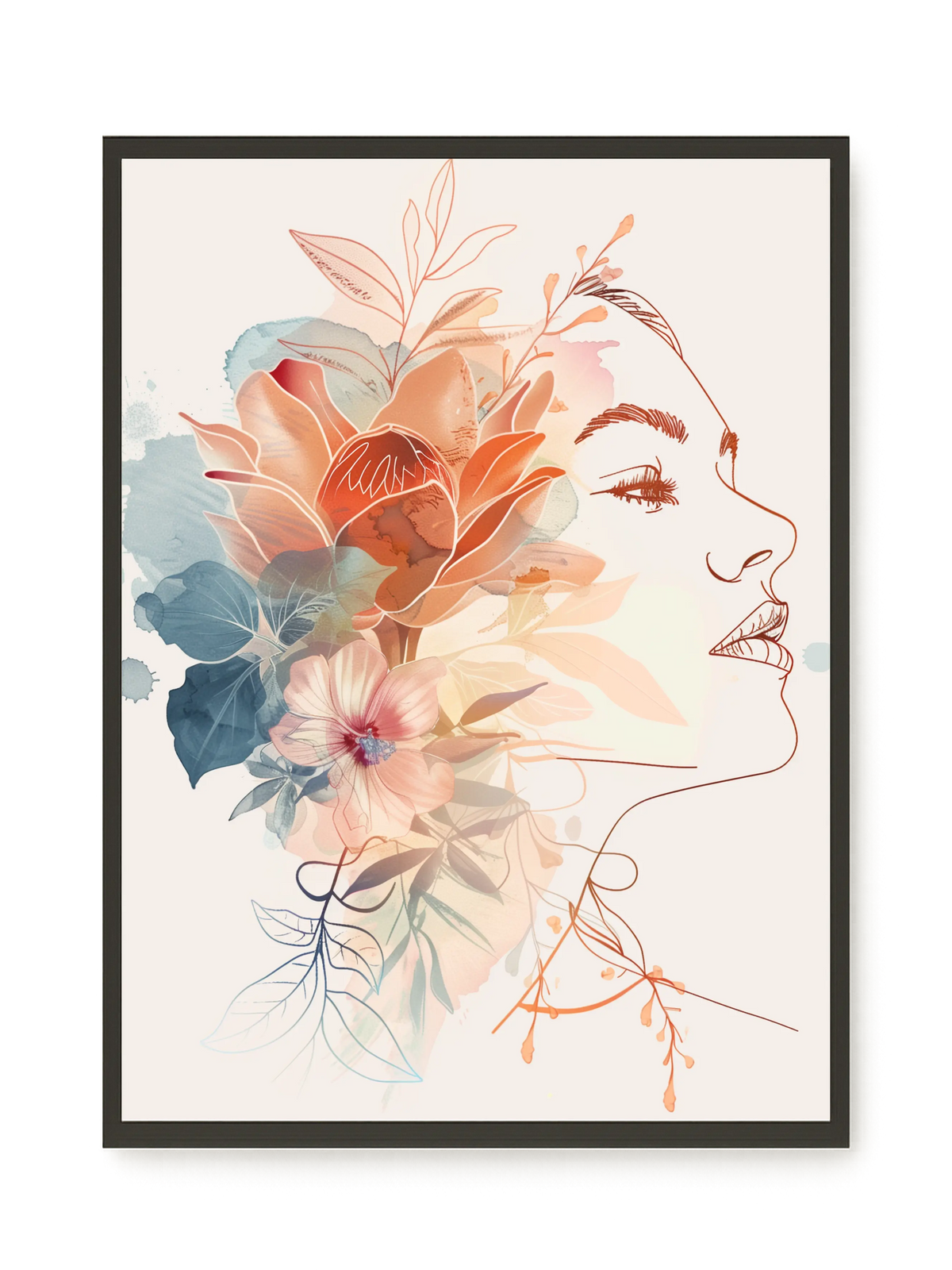Line Profile Canvas Wall Art