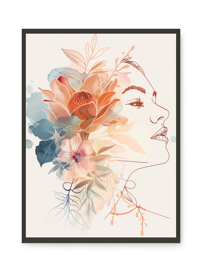Line Profile Canvas Wall Art